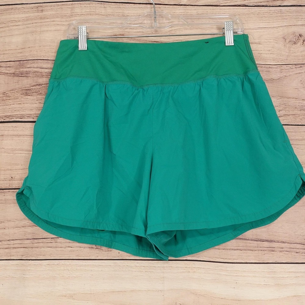 Spyder Shorts Womens L Green Athletic Running Lined Lightweight 3.5 Inseam